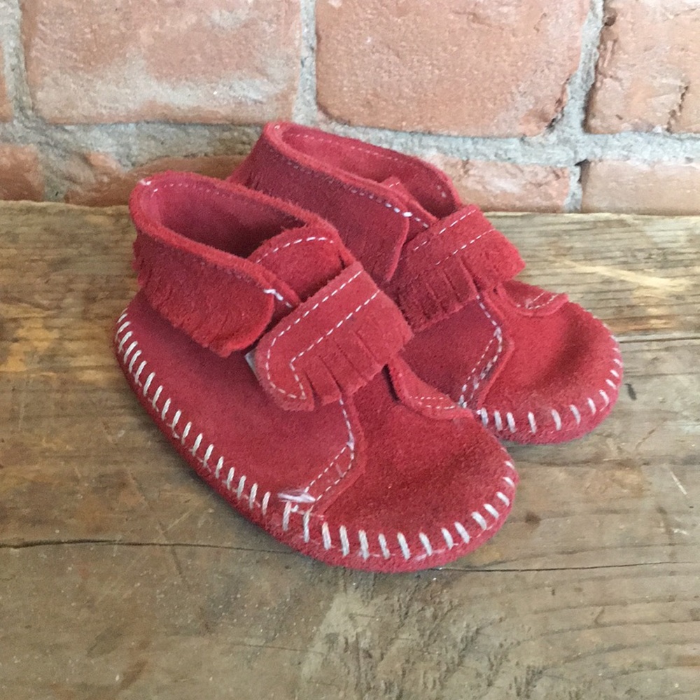 Red Baby Minnetonka Moccasins
